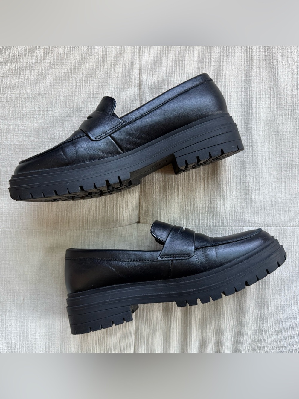 Quince Italian Leather Lug-Sole Penny Loafers
